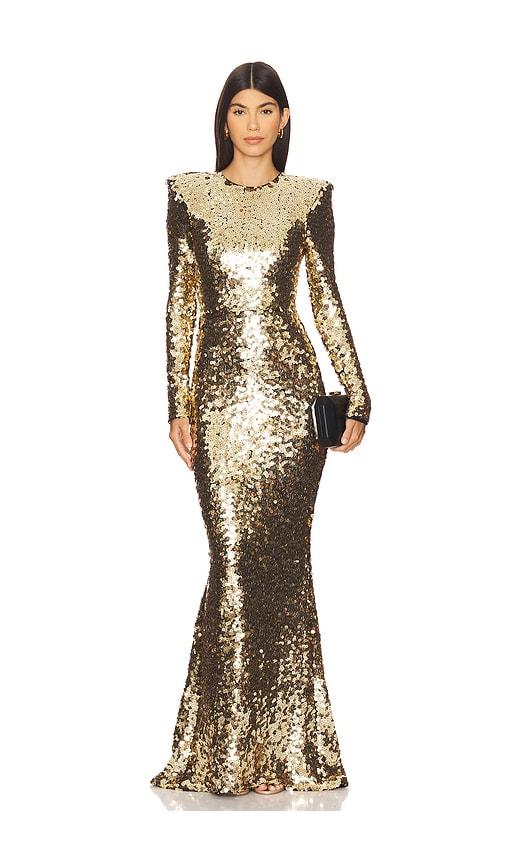 zhivago lumen gown in metallic gold. - size 2 (also in 4)