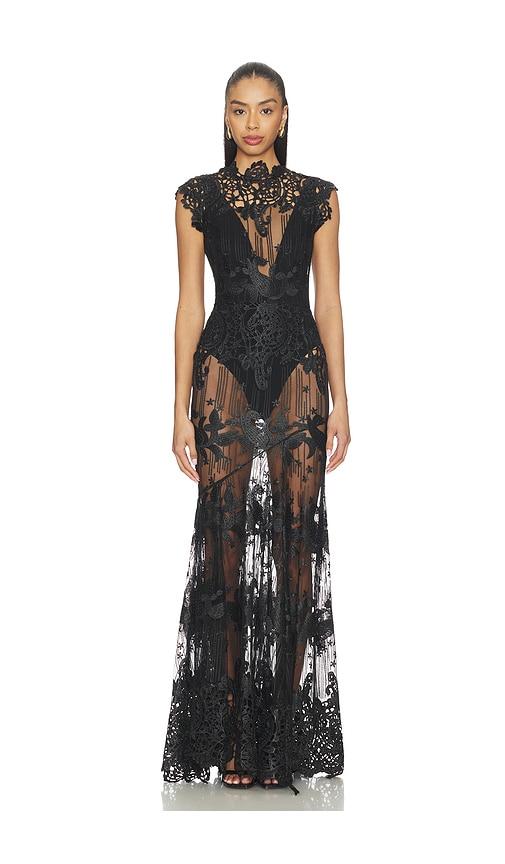 zhivago stolen dreams gown in black. - size 0 (also in 4, 6, 8, 10, 12)