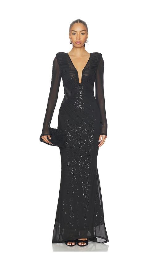 zhivago the bloom 2 way gown in black. - size 2 (also in 4, 8)