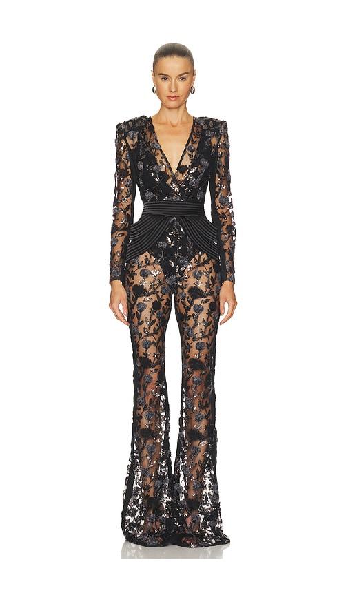 zhivago the scent of roses 2 pc jumpsuit in black. - size 10 (also in 2, 4, 6, 8)