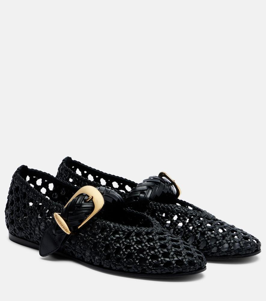 zimmermann alchemy braided leather mary jane flats