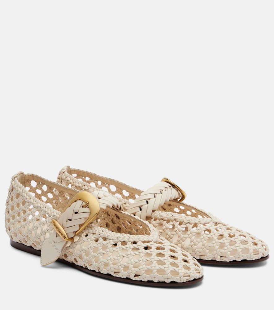 zimmermann alchemy braided leather mary jane flats