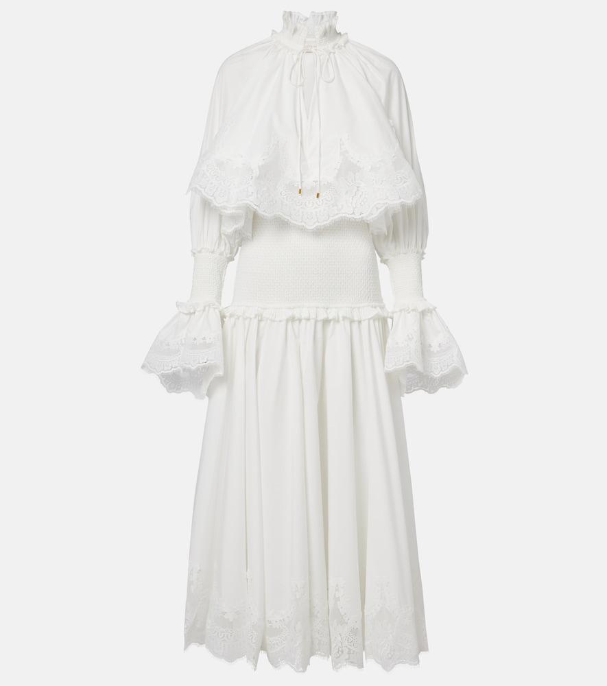 zimmermann alchemy lace-trimmed cotton poplin maxi dress