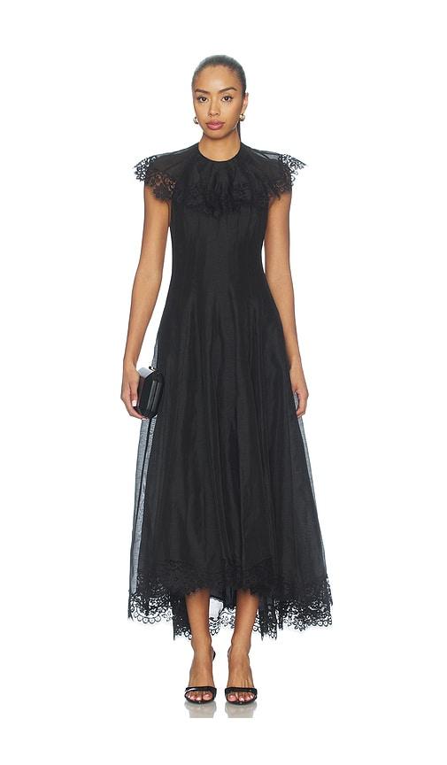 zimmermann ascent flutter gown in black. - size 1/s (also in 4/xl)