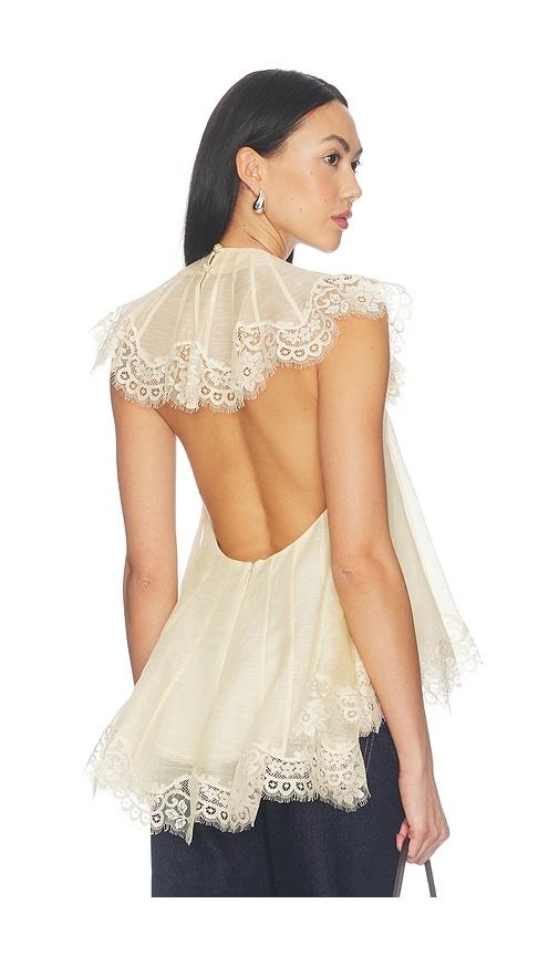 zimmermann ascent flutter top in cream. - size 2/m (also in 4/xl)