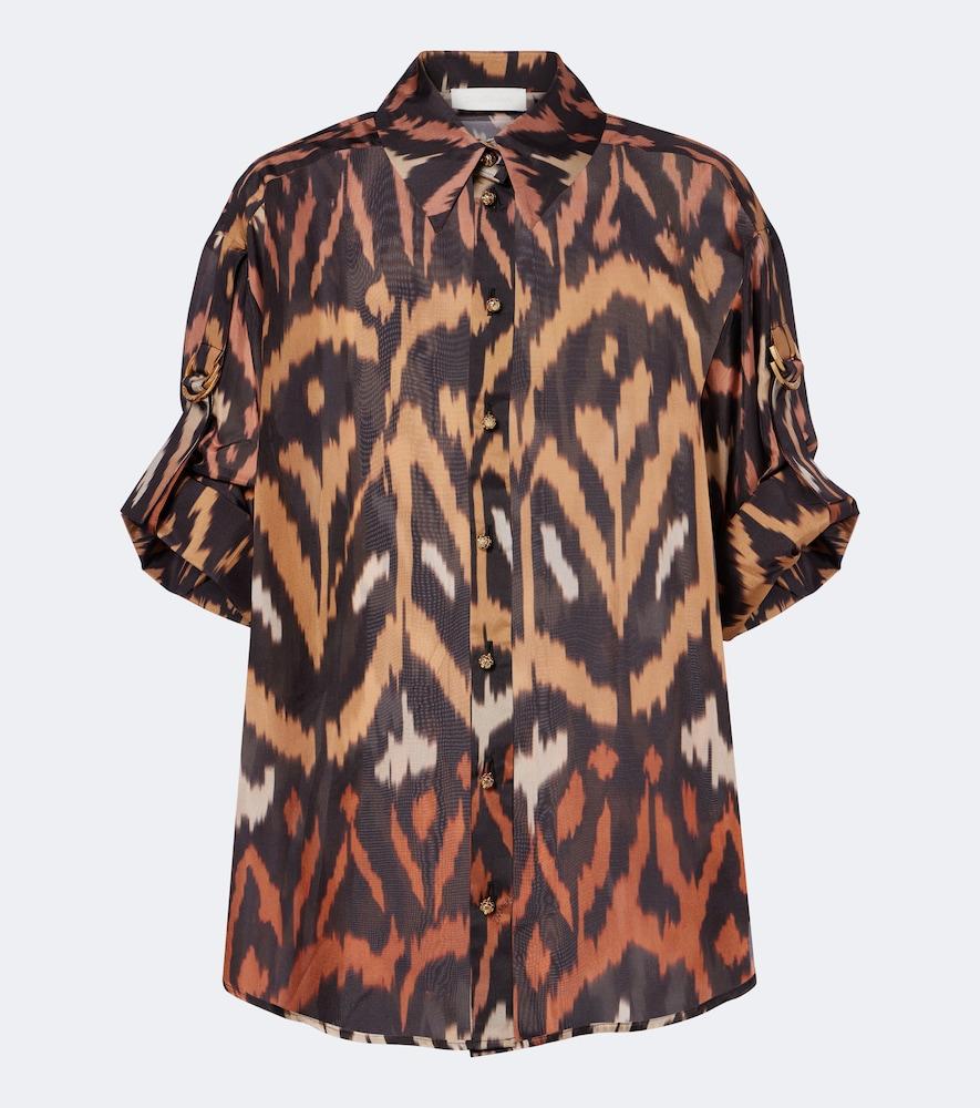 zimmermann aster printed silk habutai shirt