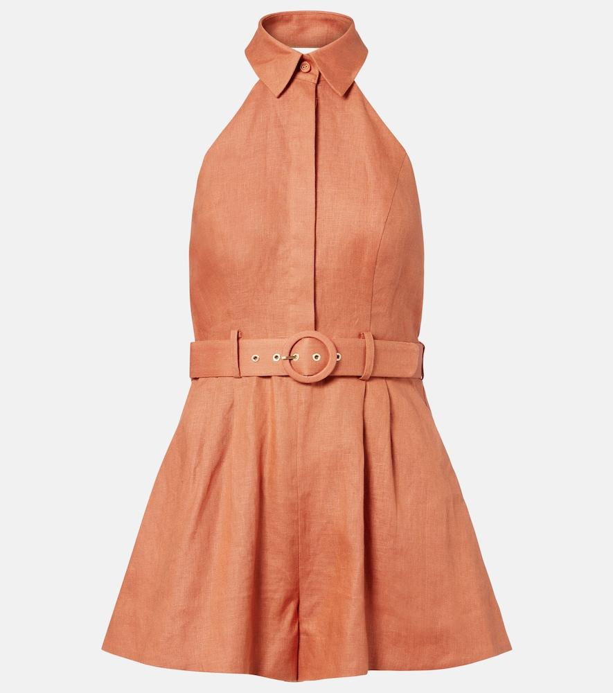 zimmermann awaken belted linen romper