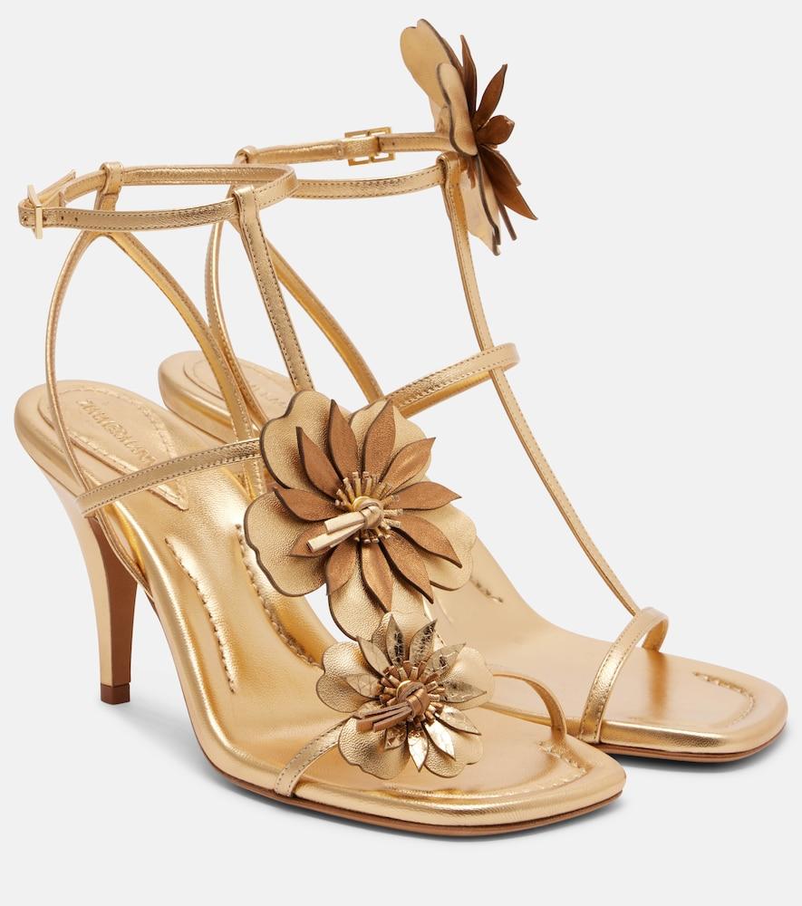 zimmermann belara metallic leather sandals
