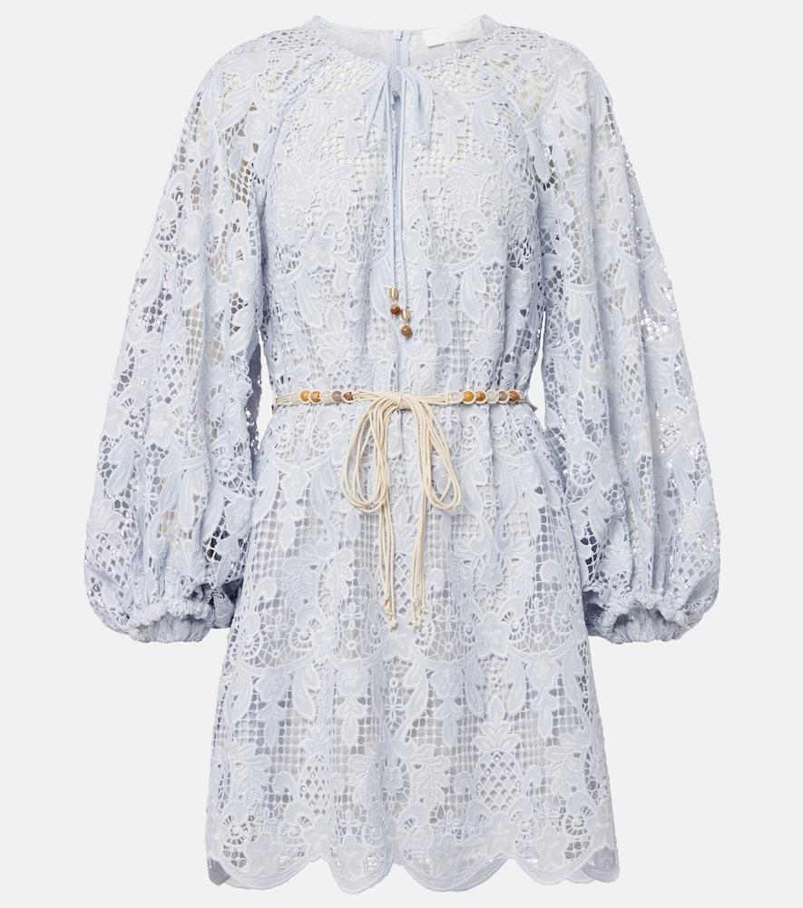 zimmermann belted lace minidress