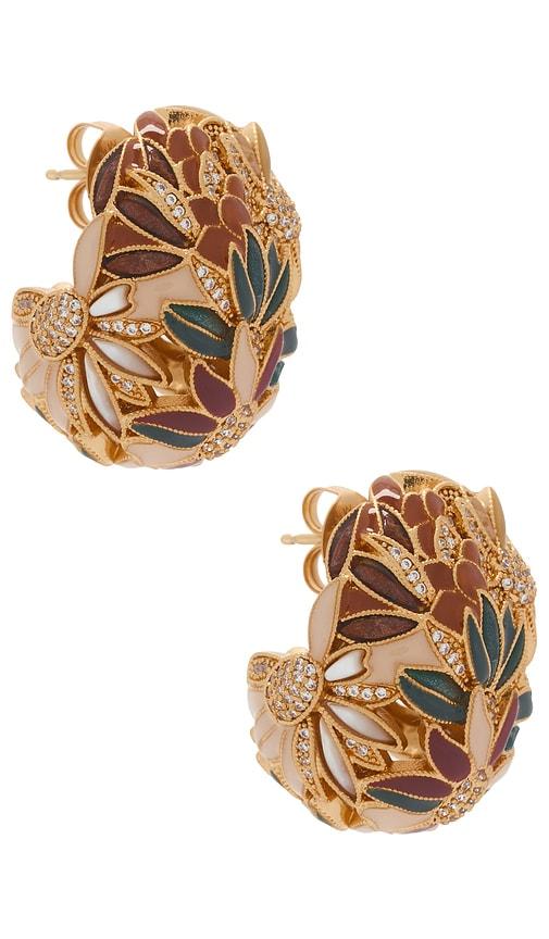 zimmermann botanica stud earrings in metallic gold.