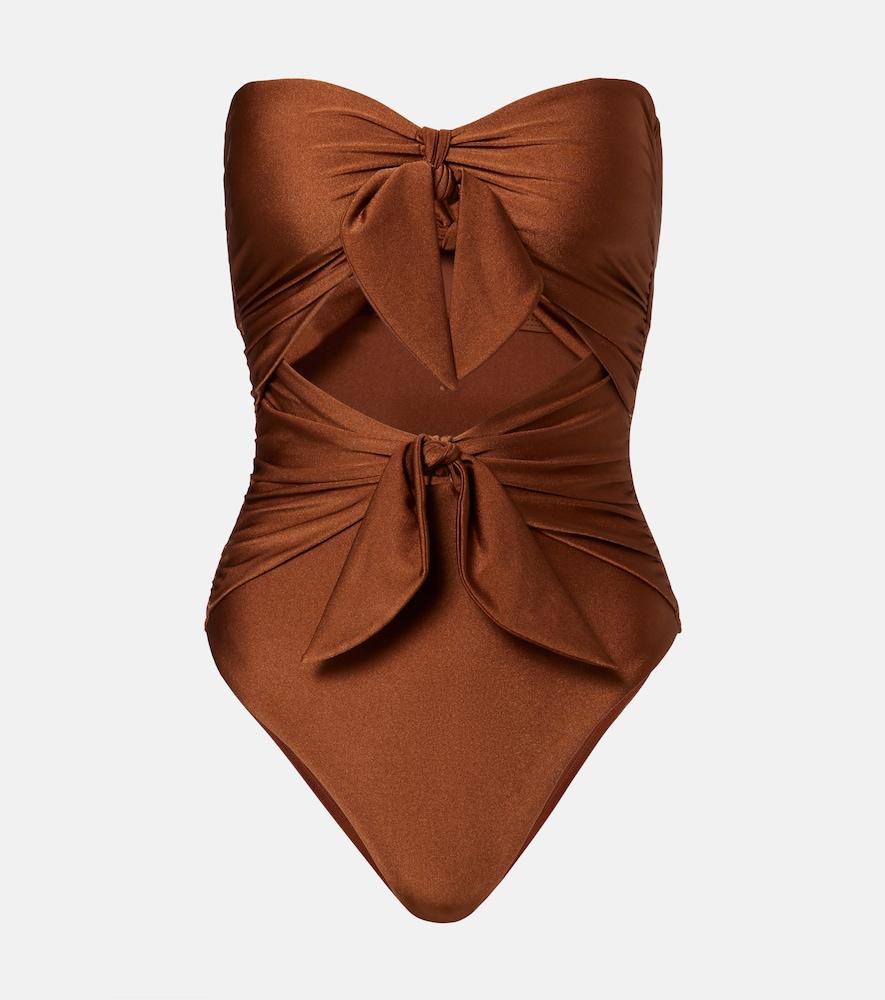 zimmermann bow-detail cutout swimsuit