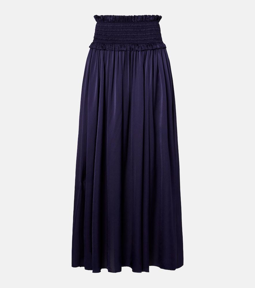 zimmermann dream shirred silk maxi skirt