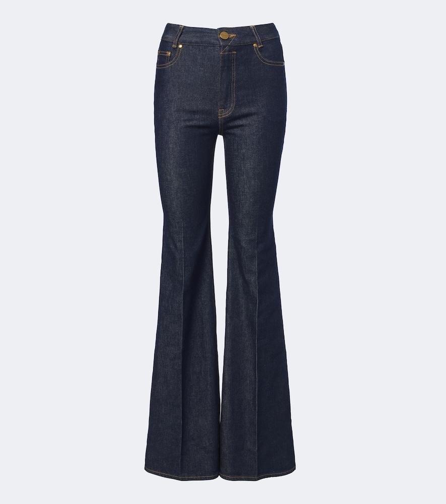 zimmermann embroidered flared jeans