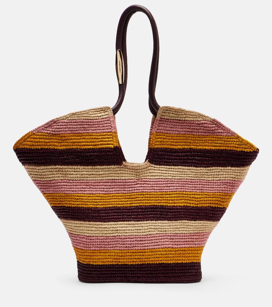 zimmermann goldentime large raffia tote bag