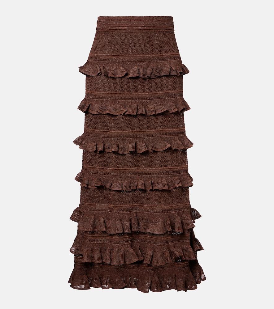 zimmermann hypnotic ruffled maxi skirt