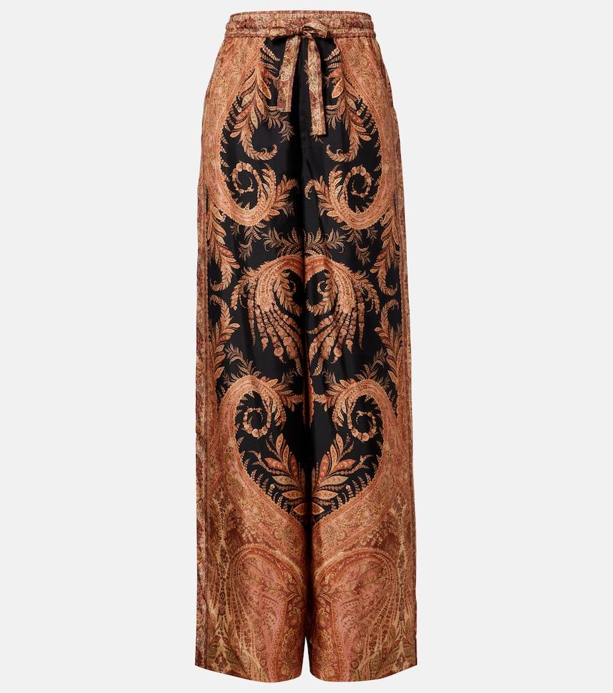 zimmermann hypnotic silk wide-leg pants