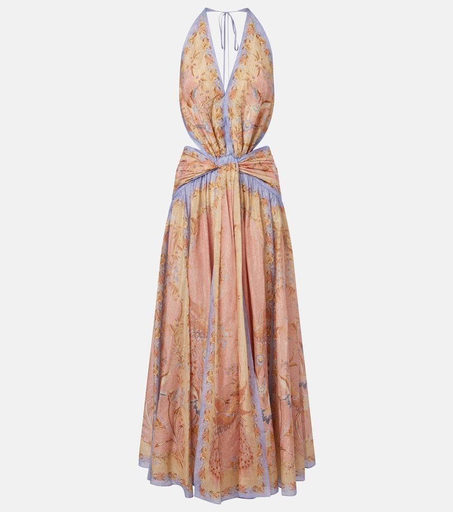 zimmermann indra cotton and silk-blend maxi dress