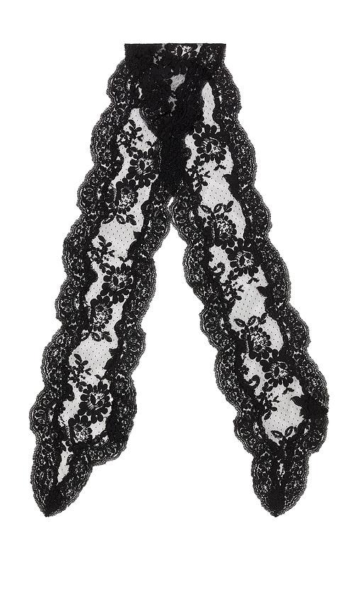 zimmermann lace neck scarf in black.
