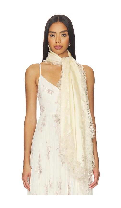 zimmermann lace silk stole scarf in cream.