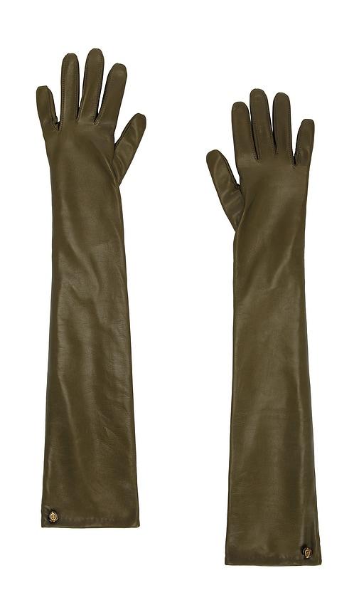 zimmermann leather long gloves in olive. - size m/l (also in s/m)