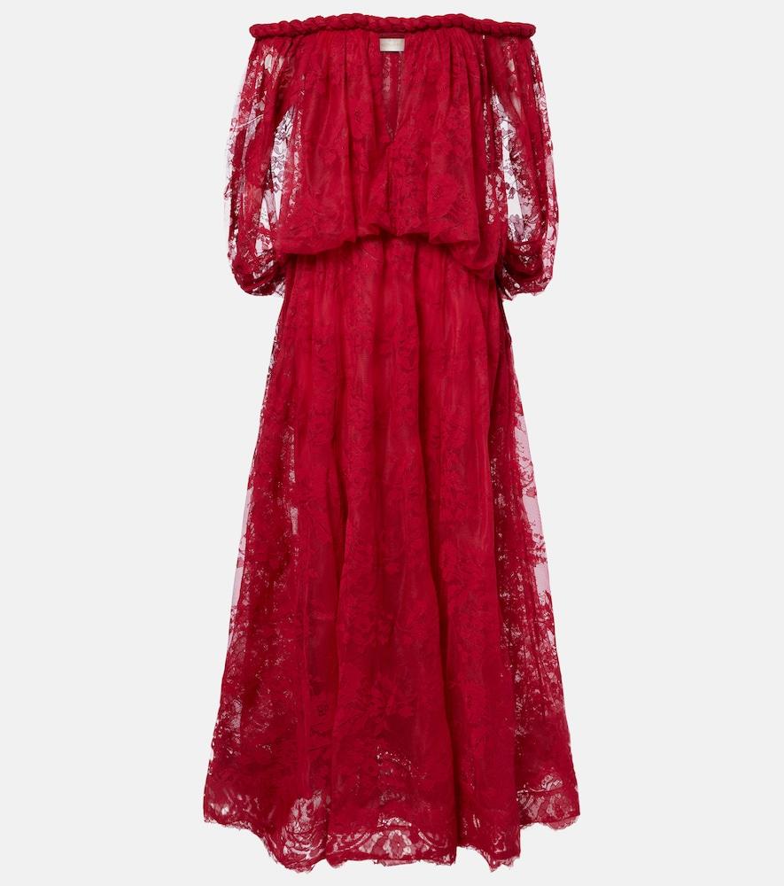zimmermann luna off-shoulder floral lace gown