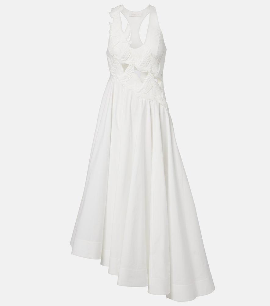 zimmermann luna patch-appliqué cotton midi dress