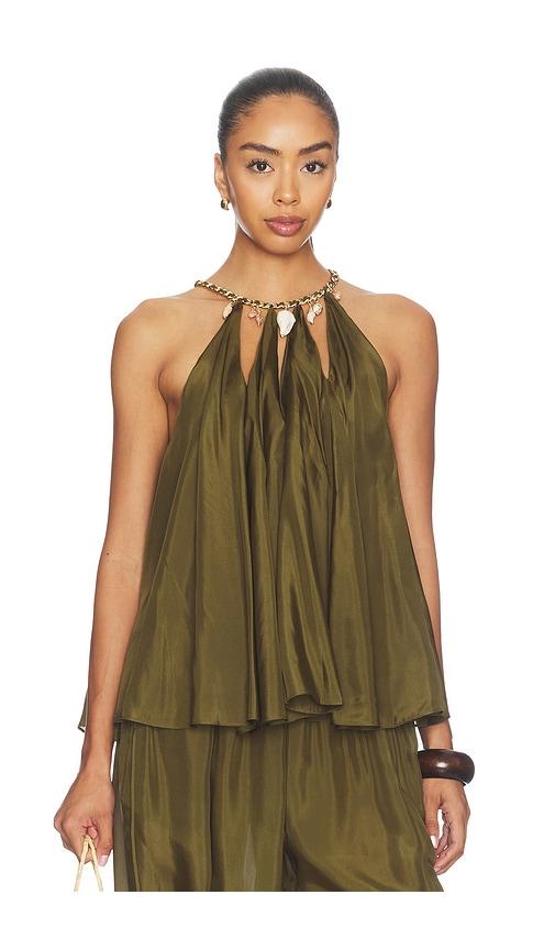 zimmermann mahon blouse in olive. - size 1/s (also in 2/m)
