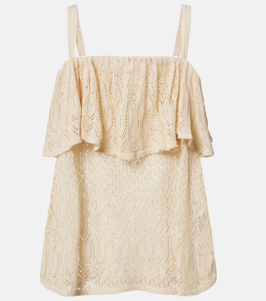 zimmermann mahon knitted ruffled lace top