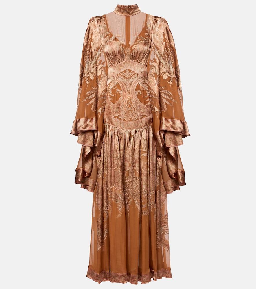 zimmermann memento burnout paisley semi-sheer gown