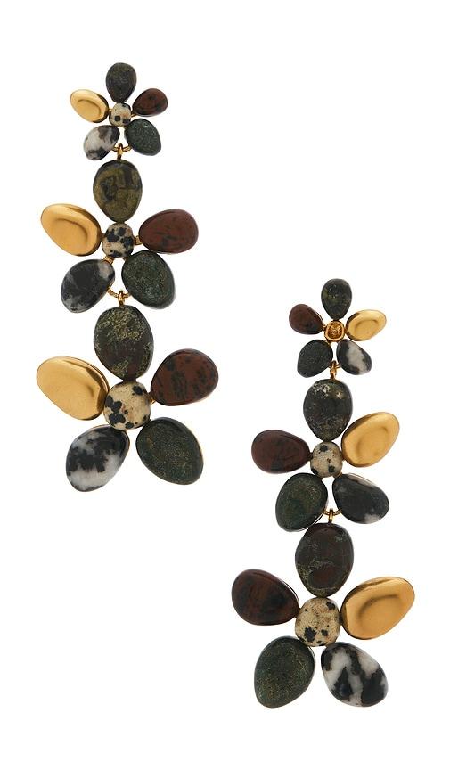 zimmermann norma large dangles earring in metallic gold,green.