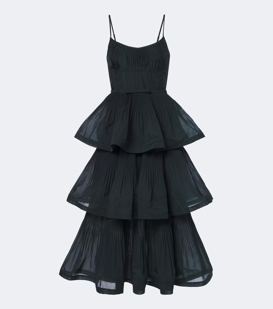 zimmermann pleated tiered bustier dress