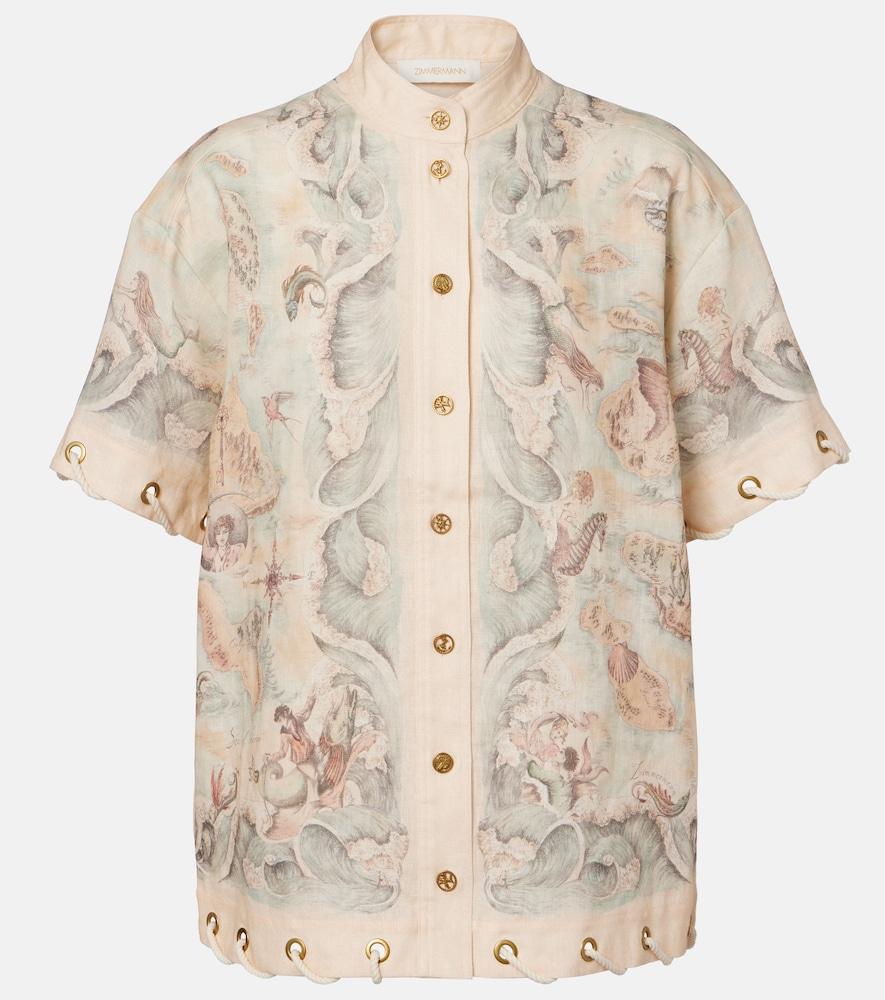 zimmermann printed linen shirt