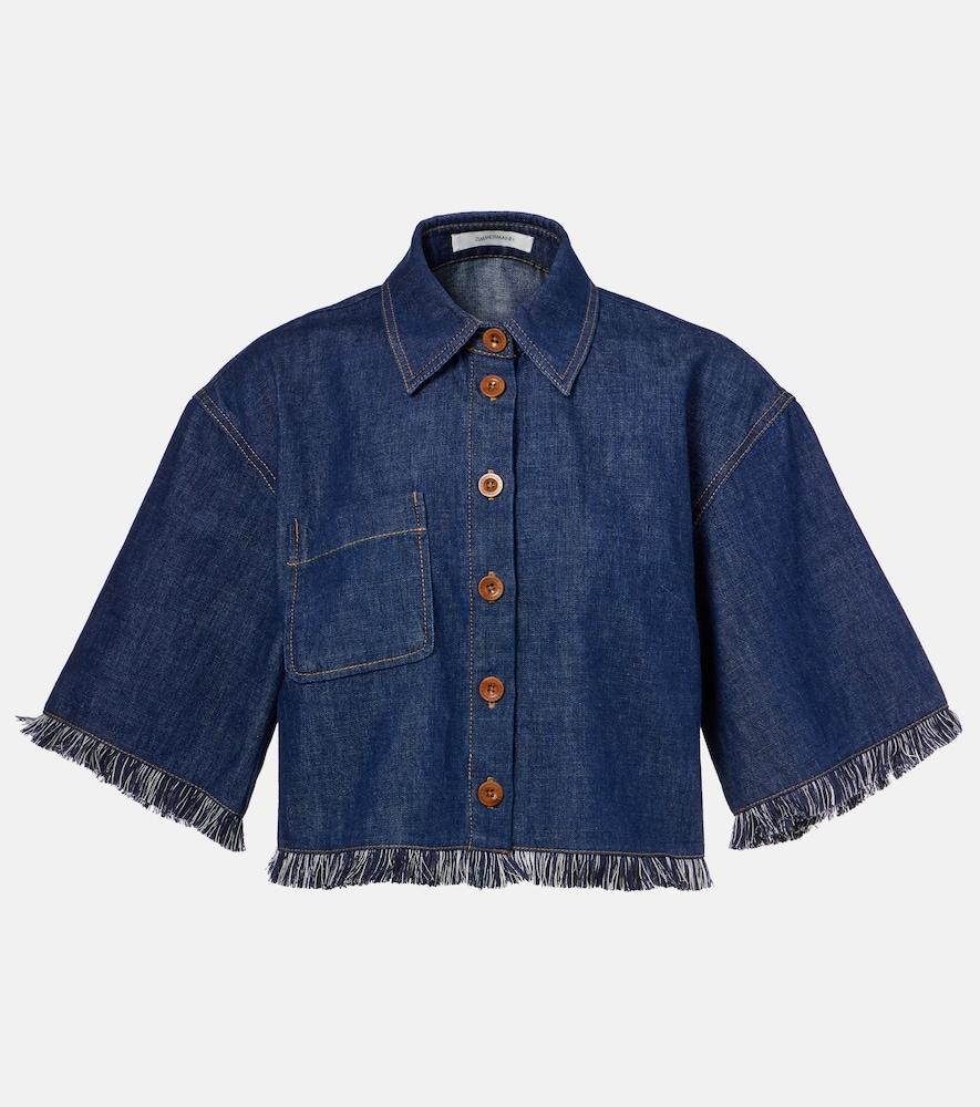 zimmermann rhiannon fringed denim shirt