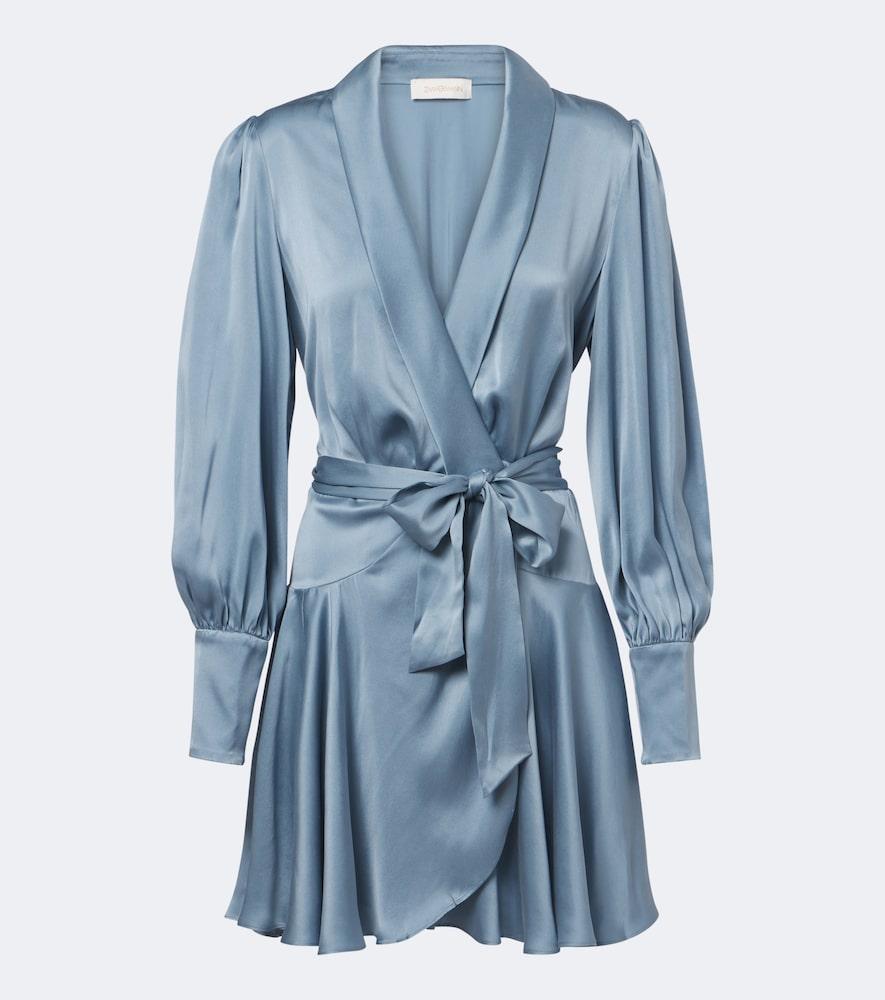 zimmermann silk satin wrap dress