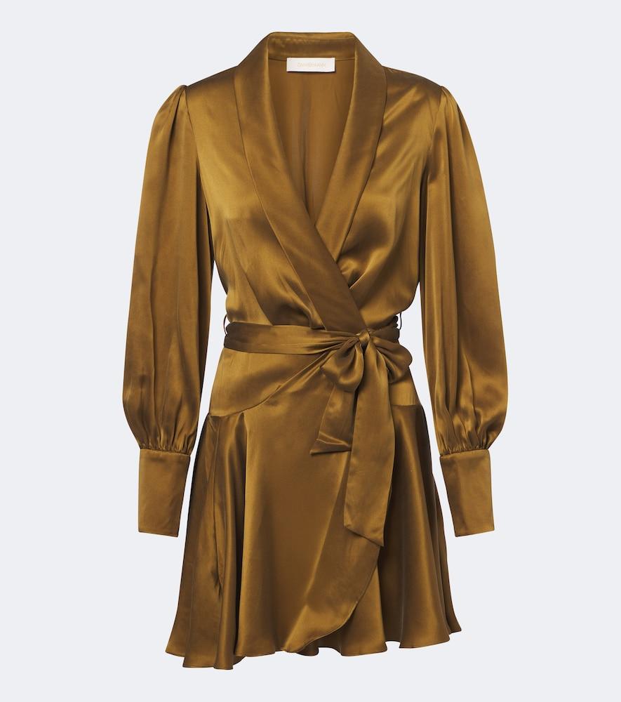zimmermann silk satin wrap dress