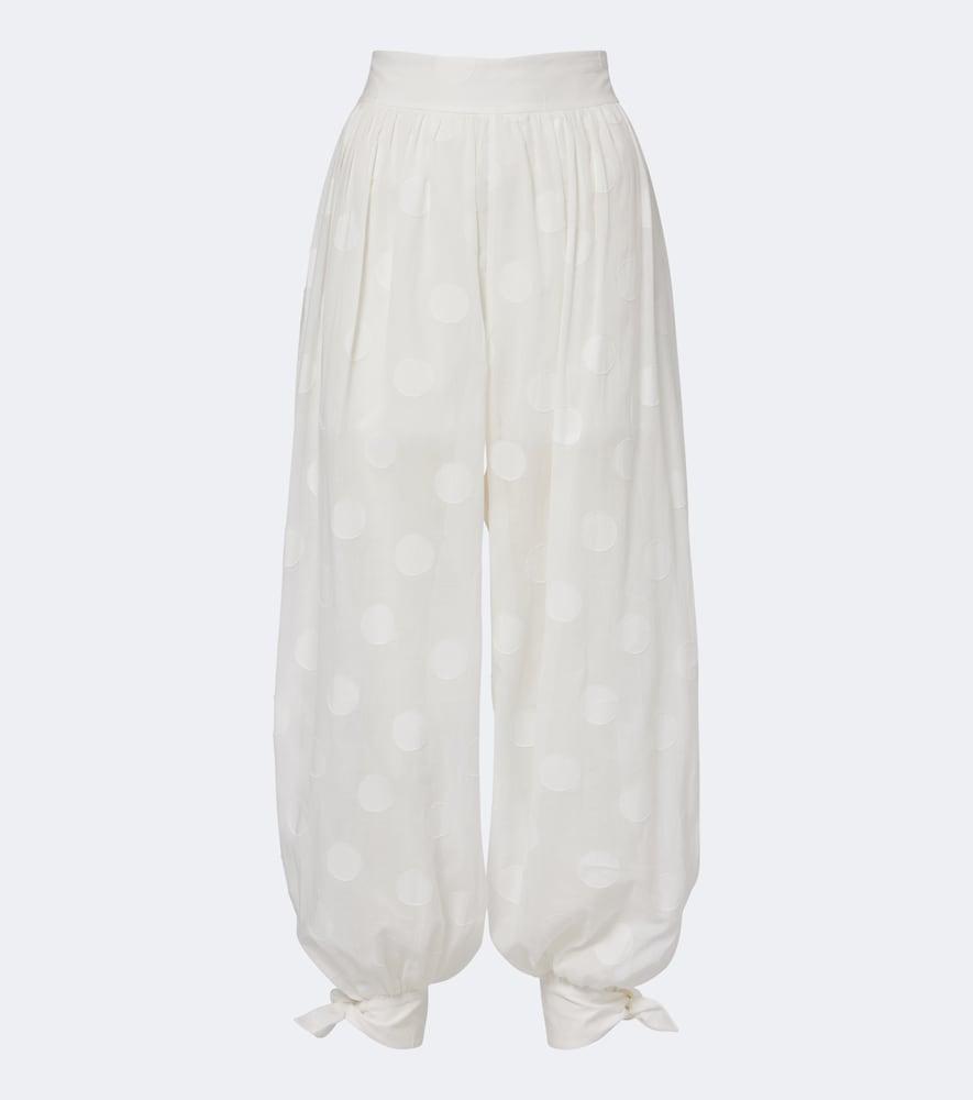zimmermann solstice polka-dot cotton balloon pants