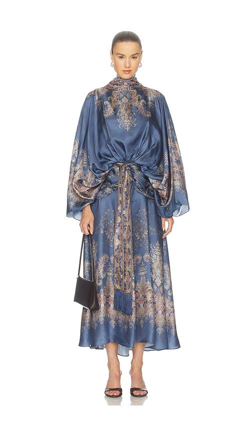 zimmermann valiant batwing gown in blue. - size 1/s (also in 2/m, 3/l)