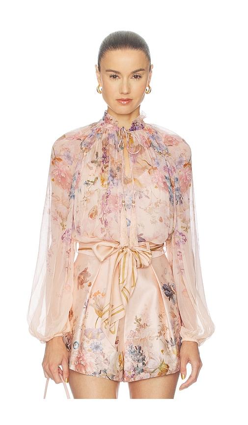 zimmermann valiant billow blouse in peach. - size 0/xs (also in 1/s, 2/m, 3/l, 4/xl)