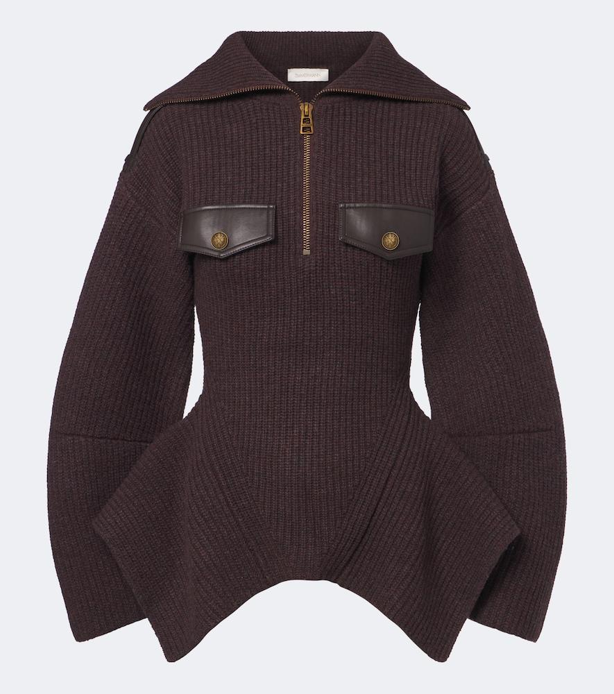 zimmermann valiant wool-blend half-zip sweater