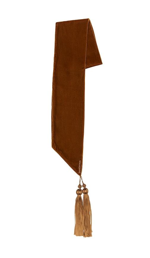 zimmermann velvet neck scarf in brown.