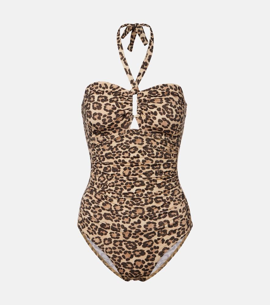 zimmermann wanderlust leopard-print swimsuit