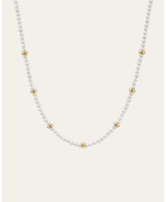 zoe lev 14k gold pearl segment bead necklace