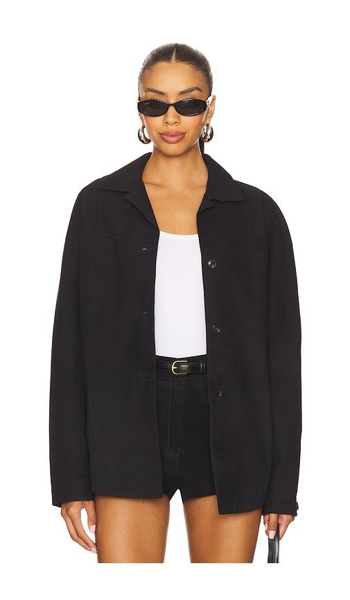 zut x revolve meydan suede jacket in navy. - size l (also in s)